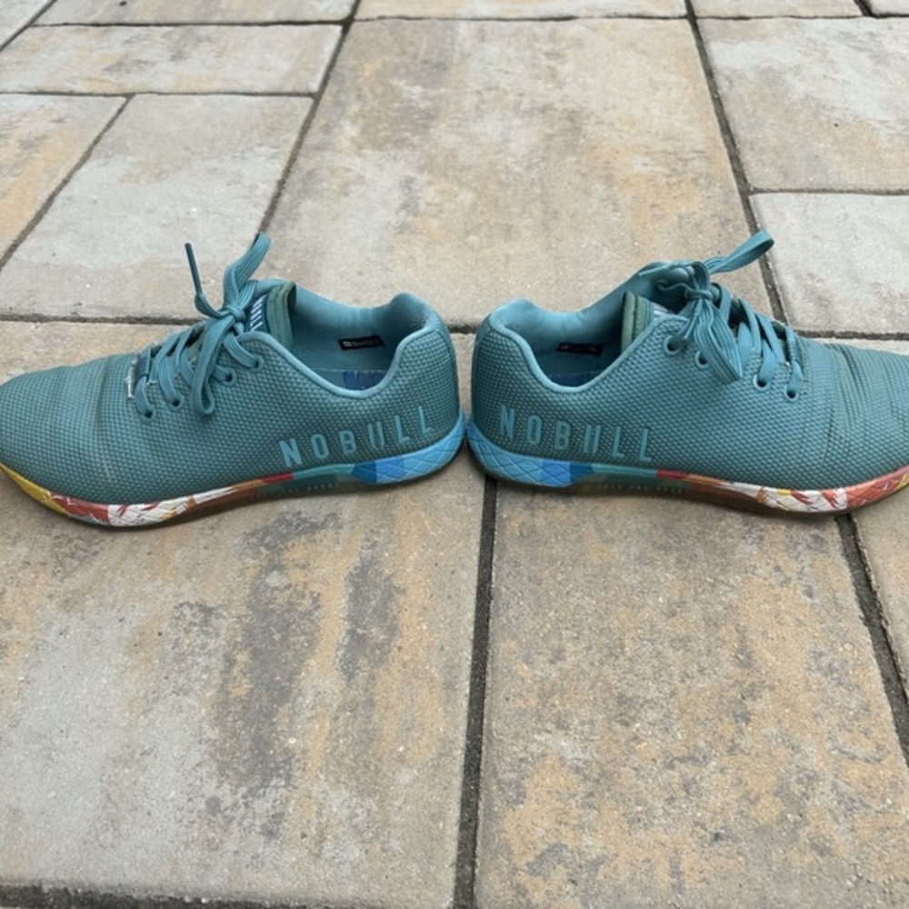 Nobull‎ SuperFabric Trainer Running Womens Sz. 8.5 Teal Training Shoes Tropic - Picture 4 of 8
